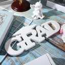Yookeer Grad 2026 Wooden Letter Sign Graduation Party Decorations Grad Senior Prop Congrats Wood Sign Table Free Standing Wall Decor for College Graduation Suppliers Wedding Decor(White)