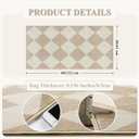Checkered Print Washable Runners for Hallways 2x4, Ultra Thin Beige Small Rugs for Entryway Low Pile Non Slip Bathroom Rug, Modern Geometric Decor Neutral Throw Rug for Kitchen Laundry Bedroom