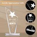 Roowest 10 Pcs Employee of The Month Plaque Trophy Employee Month Appreciation Award Gifts Bulk Coworker Acrylic Trophy Reward Sign Keepsake for Teacher Nurse Colleague Staff Volunteer Team Office