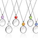 Magnifying Glass Necklace for Women 10X Magnifying Glass Pendant,Magnifier Necklace Muti-Colored Beads,Monocle for Reading,Crafts Needlework,Inspection,Exploring (Blue)
