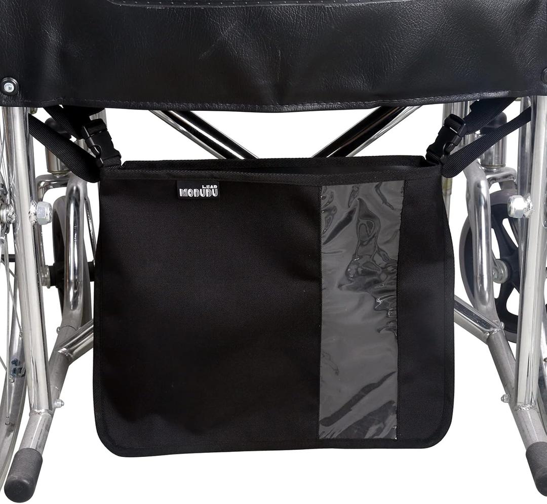Wheelchair Under Basket for Catheter Bag Covers Infusion Bag Foley Catheter Bag Urine Drainage Bag Holder Inspection Window Nephrostomy Drainag Bag (Black)