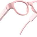 Kids Smart Glasses with LED Lights, Bluetooth 5.4 Open-Ear Audio, Touch Control, Magnetic Charging, Ages 6-12 (Pink)