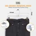 Hanger Central Premium 14 Inch Clear Pants Hangers with Adjustable Clips - 12 Pack Space-Saving Skirt Hangers - Non-Slip Heavy Duty Plastic Closet Organizers with 360 Swivel Hook