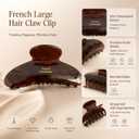 French Large Hair Claw Clips for Thick Hair, Tortoise Hair Clips, Acrylic Celluloid French Butterfly Jaw Clips, Strong Hold for Women Girls (Caramel color)