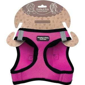 Murphy & Roxy No-Pull Dog Harness  Adjustable Vest Harness with Reflective Trim for Small to Medium Dog Breeds  Heavy-Duty and Comfortable for Walking, Training for Pets, Pink (Size S)