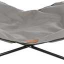 Trixie Camping Cot for Small Dogs up to 35 lb, Elevated Pet Travel Bed 27.2" x 27.2", Portable Steel Frame Lounger with Removable Topper, Foldable Design, Storage Bag Included