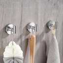 Towel Hooks Shower Suction Hook Towel Hanger for Bathroom Hanging Coat, Robe, Removable Wall Mounted Hook for Bedroom Kitchen Hotel Pool Brushed Nickel(4-Pack)