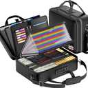 Tamfile Fireproof Document Box with Lock, Hard Case Fireproof Water Resistant File Organizer with 24 Colorful Pockets, Fire Safe Box for Important Documents, Valuables, Laptop, Passports (Black)