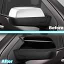 Glossy Black Ox Horn Rearview Mirror Cover Compatible with Chevy Silverado/GMC Sierra 1500 2012-2018