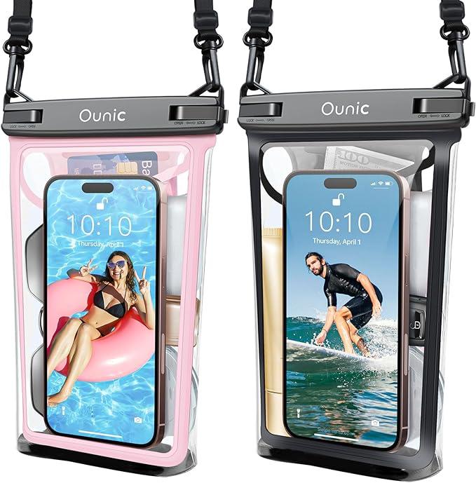 Large Waterproof Phone Pouch, Floating Waterproof Pouch for iPhone 17 16 15 14 13 12 Pro Max Galaxy S25 S24 S23, Adjustable Lanyard, IPX8 Waterproof Bag for Beach Cruise Swimming Rafting Boating