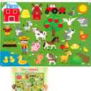 WATINC Farm Animals Felt Story Board Set 3.5Ft 38Pcs Preschool Farmhouse Themed Storytelling Flannel Barnyard Domestic Livestock Early Learning Interactive Play Kit Wall Hanging Gift for Kids