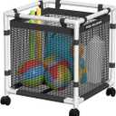 Pool Storage Bin, 45 Gallons, Holder for Noodles, Toys, Floats, Towels, Mesh Organizer for Swimming Equipments, Mini Style