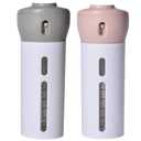 2 Pack 4 in 1 Travel Dispenser, CHIVENIDO Lotion Shampoo Gel Travel Dispenser Bottle Sets Shower Bottles Refillable Travel Bottles for Makeup Travel Supplies (Pink, Gray)