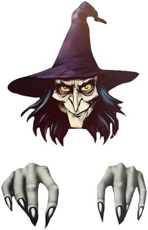 Outdoor Halloween Decorations Scary 3-Piece Wooden Plaque Set with Skeleton Characters Spooky Lawn Decor for Yard, Garden & Haunted Fences Monster Themed Horror Decor