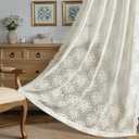 MIULEE Vintage Lace Curtains 63 Inch Length 2 Panels, Victorian Decorative Floral Scalloped Short Semi Sheer Curtains Light Filtering Rod Pocket Panels for Bedroom Living Room, 52" W x 63" L, Ivory