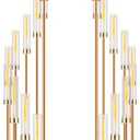 Dandat 2 Pcs 10 Arms Gold Candelabra 50" Tall Wedding Candle Holder Centerpieces Acrylic Pillar Candle Floor Stand Candelabra with Clear Acrylic Shades for Flameless Candle Birdal Valentines Day