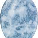 Angol Shiold Elongated Toilet Seat Molded Wood Toilet Seat with Quietly Close and Quick Release Hinges, Easy to Install also Easy to Clean (Elongated, Blue Marble) (Elongated-18.5)