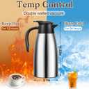 Essenya 2 PCS 68 OZ Thermal Coffee Carafe, Insulated Stainless Steel Coffee Carafe Double Walled Vacuum Thermal Pot Flask with Brushes for Keeping Hot Coffee Tea Home and Office (Silver)
