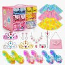 Meland Princess Dress Up for Girls - Dress Up Clothes with Shoes & Skirts, Princess Toys for Toddler Girl 3,4,5,6 Years