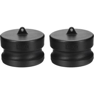 PATIKIL Poly Cam Lock Fittings, 2 Pcs 3" Part DP Dust Plug Cam Groove Hose Fittings Polypropylene Cam Lock Fittings, Black (3 Inch)