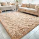 OLANLY 5x8 Machine Washable Large Area Rugs for Living Room, Bedroom, Soft Fluffy Shaggy Bedside Rug, Indoor Floor Carpet for Kids Girls and Boys, Dorms, Nursery, Home Decor Aesthetic, Beige