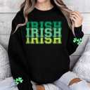 St Patricks Day Sweatshirt Women Shamrock Sweater Notre Dame Shirts Clover Top Irish Gift Long Sleeve Pullover (XL)