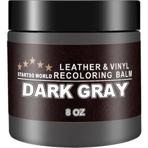 STARTSO WORLD Leather Recoloring Balm, Dark Gray Leather Repair Kit for Furniture, Leather Dye, Leather Color Restorer for Couches, Leather Couch Paint | Repair, Restore  Old, Faded Leather