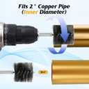 Copper Pipe Cleaner for Drill Set Includes External Stainless Steel Wire Bore Brushes, Internal Tube Cleaning Brushes, Replacement Plumbing Tools(2",Blue)
