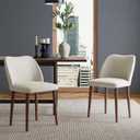 Dining Chairs Set of 2, Comfortable Dining Room Chairs, Modern Kitchen Chairs with Thick Cushions, Leveling Feet and Side Wing Support, Solid Wood Legs, Armless Dining Side Chairs