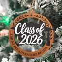 2 x Class of 2026 Ornament - Graduation Gift – Cap & Tassel | Senior Keepsake – Congrats Card – Graduation Ornament 2026 – Solid Wood Laser-Cut – Car Hanging