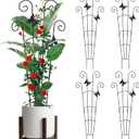4 Pack 30 InchTaller Plant Trellis for Potted Climbing Plants Indoor,Expandable Metal Garden Trellis for Climbing Plants, Flowers Vine Ivy, Sturdy Houseplant Support for Potted Plants with Ties