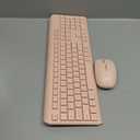 Wireless Keyboard and Mouse Combo, Full Size Silent Ergonomic Keyboard and Mouse, Long Battery Life, Optical Mouse, 2.4G Lag-Free Cordless Mice Keyboard for Computer, Mac, Laptop, PC, Windows(Pink)