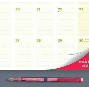 Blueline Magnetic Monthly Fridge Calendar with Shopping List and Note Pad, Runs Sept 2023 thru December 2024, 14"x13.5", (C174110A-24)