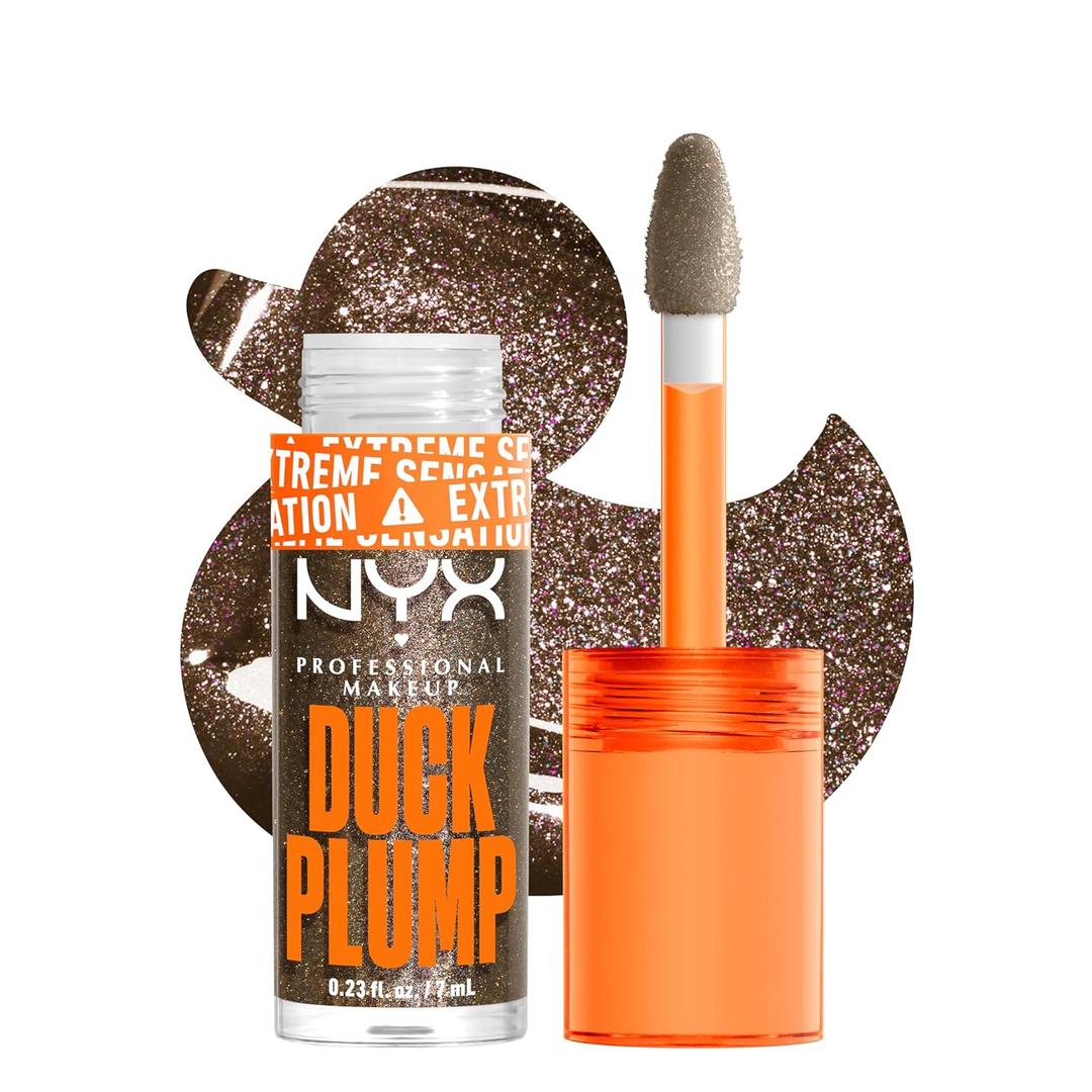 NYX PROFESSIONAL MAKEUP Duck Plump High Pigment Lip Gloss, Lip Plumper Gloss with Spicy Ginger - Onyxpected (0.23 Fl Oz (Pack of 1), 21 Onyxpected)