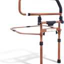 Sangohe Bed Rails for Elderly Adults Safety - Foldable Bed Rail for Senior & People Falling Out of Bed - Bed Rail for Elderly, Height Adjustable, Fits Thick Mattress, Hold up to 300 Lbs, KDB504M-01 (Dark Wood)