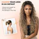 ZQIAN BEAUTY 30 Inch Ponytail Extension, Clip on Ponytails for Women, Long Curly Wavy Ponytail Extensions for Women, Synthetic Layered Pony Tails Hair Extensions (Color: Ombre Black Brown Mix Blonde)