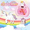 Pop Game - Light Up Fidget Toy for Kids & Adults, Quick Push Fast Push Sensory Toys for Kids 5-7 & 8-12, Handheld Relaxing Stress Relief Game for Autism, ADHD - Fun Fidget Toys for Adults & Children (Pink Unicorn)