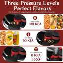 BreeRainz 8.45QT 304 Stainless Steel Pressure Cooker, 3-Stage PSI Settings, One-Hand Locking,Explosion-Proof Pot w/Extra Glass Lid, Timer, Steaming Rack(Induction Compatible)