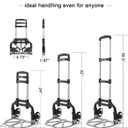 Folding Hand Truck, Dolly Cart with Wheels Foldable, Lightweight Aluminum Luggage Cart Portable Collapsible Trolly for Utility Cart, Hand Trucks for Moving Travel Shopping Airport Office