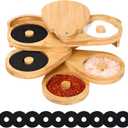 Bamboo Margarita Salt Rimmer Set  5-Tier Rotating Salt and Sugar Glass Rimmer with Tajn Rimmer & 10 Sponges  Cocktail Rimmer for Home Bars, Parties & Bartenders