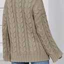 Saodimallsu Womens Oversized Sweaters Cable Knit Bell Batwing Sleeve Crew Neck Fall Winter Chunky Pullover Tops Apricot (Brown, XXL)