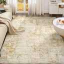 8x10 Area Rug Living Room Rugs - Washable Neutral Modern Abstract Soft Thin Large Rug Indoor Floor No Slip Rug Carpet for Bedroom Under Dining Table Home Office Decor - Golden Brown (8' x 10')