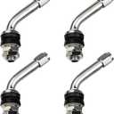 4 PCS Tire Valve Stem, 45 Degree Angled Copper Tire Valve Extender Adapter, Vacuum Tires Bolt-in Valve Stems Extension for Car Motorcycle, Tire Inflating Car Accessories (VS-8-45)