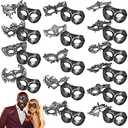 Liliful 30 Pcs Masquerade Mask for Couple Black Lace Mask Antique Mardi Gras Venetian Eyemask for Men Women Carnival Cosplay Party Wedding Party Costume Ball