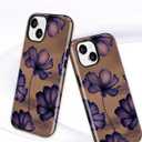 Magnetic Flower Case for iPhone 16 Pro Max, Purple | Compatible with MagSafe, Cute Floral Aesthetic Design, TPU and PC Shockproof Protective Phone Cover for Women Girls