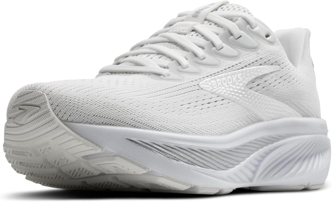 Brooks Womens Ghost 17 Neutral Running Shoe (7.5 Wide, White/White/Grey)
