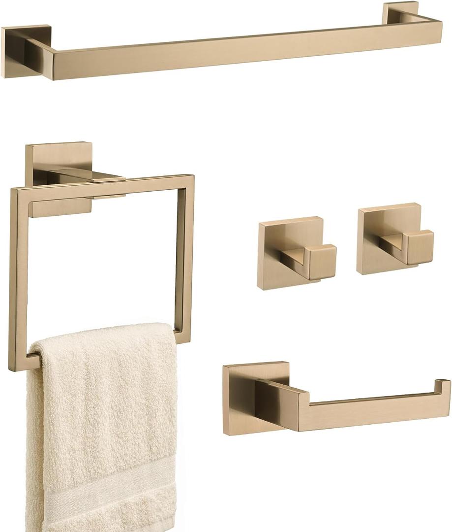5-Piece Bathroom Hardware Set, Compatible with Champagne Bronze