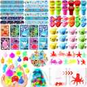 Capoda 156 Pcs Under the Sea Party Favors Ocean Themed Gifts Bulk Sea Animal Stickers Squeeze Slap Bracelet Stampers Piata Stuffers for School Classroom Prizes Birthday Goodie Bag Fillers