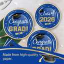 320 Pcs Graduation Table Decorations Party Supplies - Blue Gold Graduation Plates and Napkins Class of 2026 Disposable Dinnerware Set for College High School Congrats Grad Party Favors, Serve 80