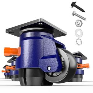 Leveling Casters with Ratchet Handle Design Total Capacity 2200Lbs Heavy Duty Casters Set of 4 Workbench Casters with Adjustable Leveling Pads